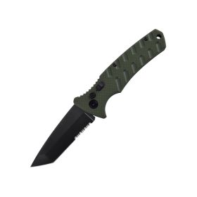 4.75" Spring Assisted Automatic Knife W/ Tanto Blade (Color: Green)