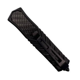 Automatic OTF Double Edge Knife (Color: Purple, Style: Serrated)