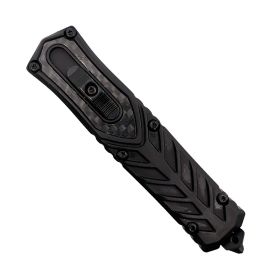 Automatic OTF Double Edge Knife (Color: Teal, Style: Serrated)