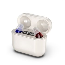 OEM customized rechargeable digital noise reduction hearing aid (Option: white)
